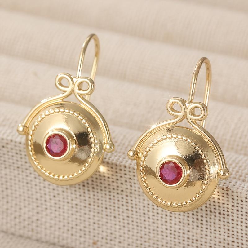 

1 Pair of Gold Color Fashionable Geometric Pendant Earrings, Women s Personalized and Trendy Holiday Party Zircon Gift
