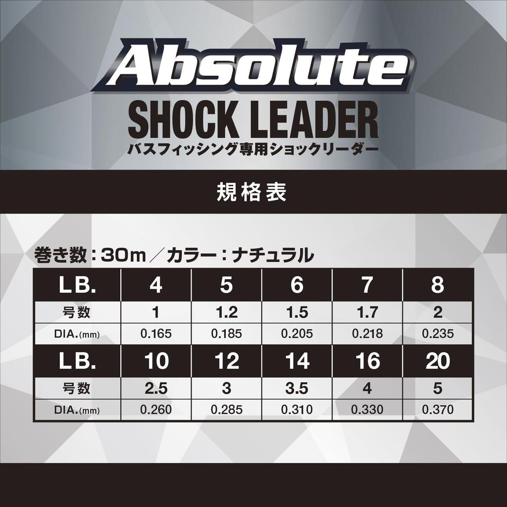 VARIVAS Absolute Shock Leader VSP Fluorocarbon 30m 12lb (Size 3)
