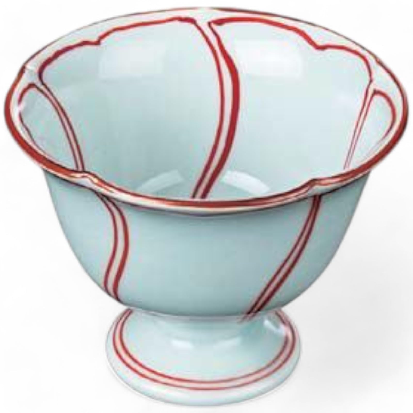 Takumi-style Arita ware 8cm serving plate with plum blossom design (red) and raised base, made in Japan.