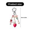 Adorable Beaded Flower Keychain Strawberry Pendant Keyring Gift Handmade Bag Charm Accessories For Women Girls