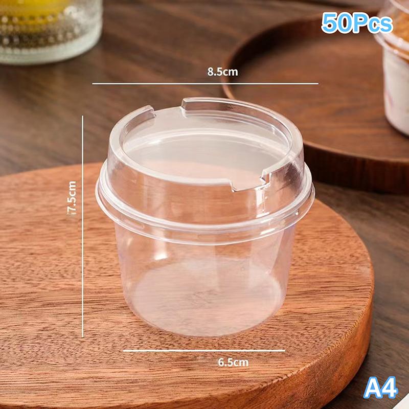 10/50Pcs Dessert Cup With Lid Transparent Ice Cream Cups For Pudding Yogurt Cups Mousse Cake Box Baking Packaging Container