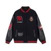 Teen Streetwear Baseball Jacket Colorblock Patchwork Embroidered Loose Fit Outerwear