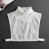 Fashion Front Tie White Fake Collar for Women Stand Detachable Collar Fake Girls Vintage Lace Ladies False Blouse Collar
