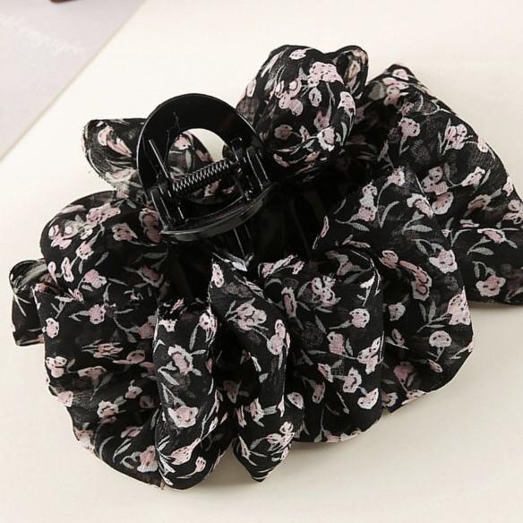 Korean Retro Pearl Floral Bow Hair Clip for Half Updo