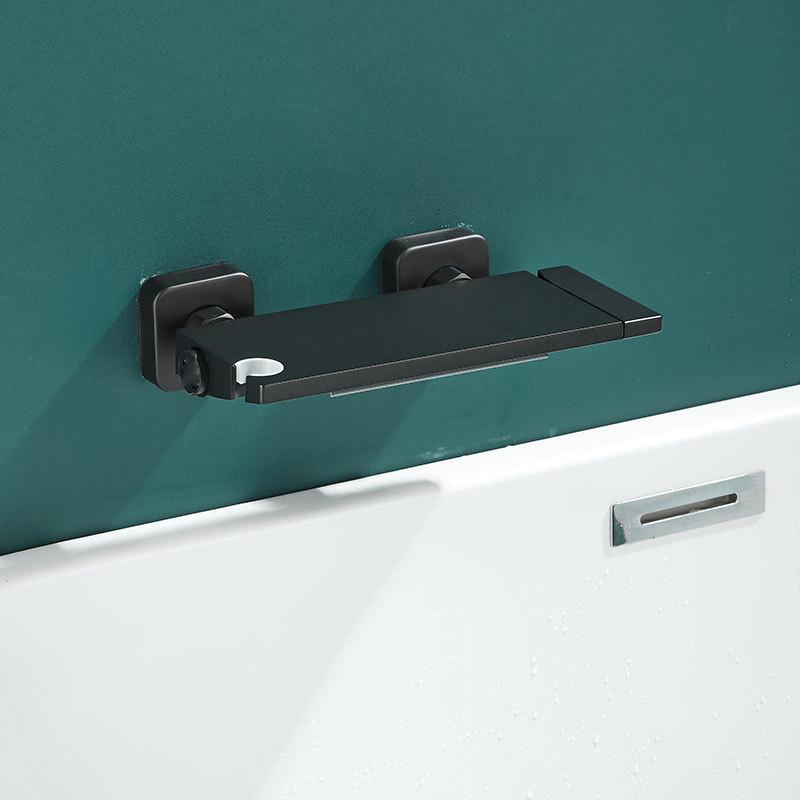 Tuqiu White Bath and Shower Faucet Set Wall Mounted Brass Gray Waterfall Bathtub and Shower Mixer Black Bathroom Taps Brass