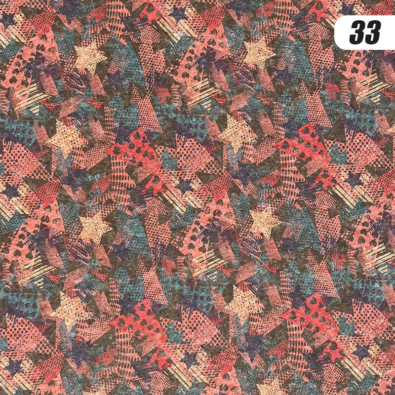 100x135cm Tkanina z nadrukiem korkowym Sztuczna skóra Wodoodporna Kolorowa Miękka Tkanina Korkowa Sofa Samochód Torba Dekor Mebli DIY Szycie Rzemiosło