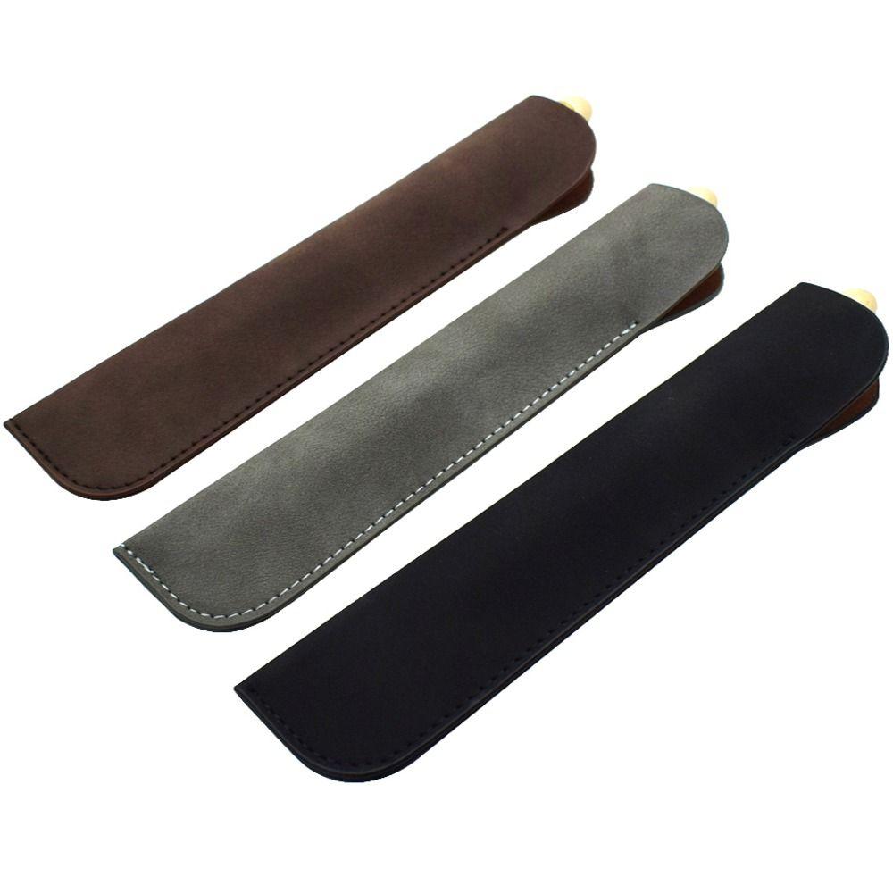 PU Leather Leather Pen Bag Half Open Pen Sleeve Pouch Pen Case Pocket Pen Protective Bag Student