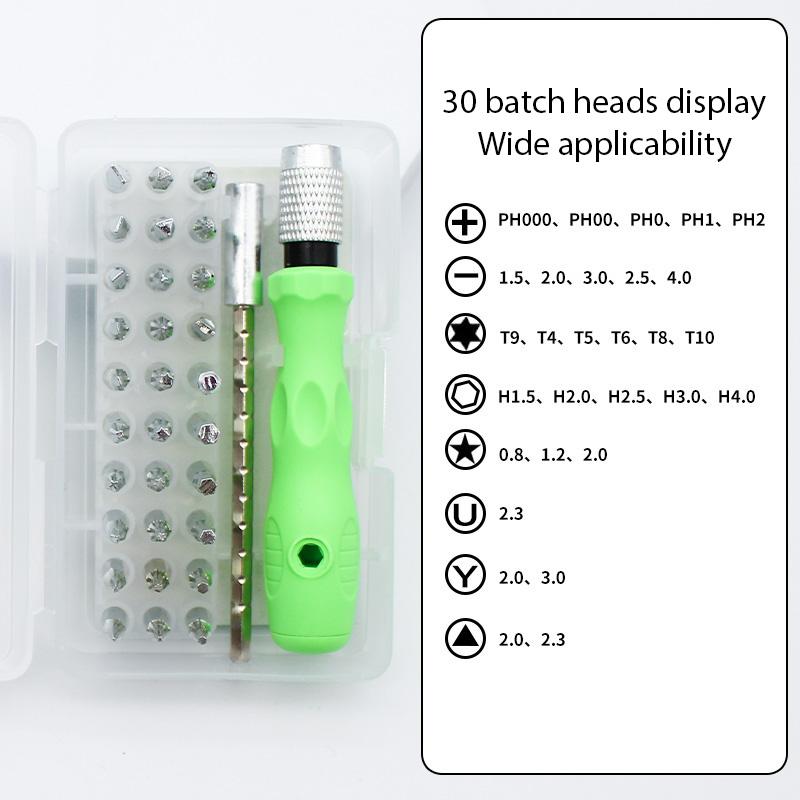 

Инструмент для ремонта, набор отверток 32 в 1, прецизионные мини-магнитные отвертки, набор бит, мобильный телефон, обслуживание камеры IPad зелёный