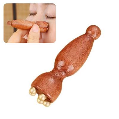 Langlebiger Lotus-Kapsel-Augenmassage-Roller 5 Zähne Mini Augen-Schab-Sehnen-Stab Holz Hautpflege-Werkzeug zur Linderung von Gesichtsermüdung