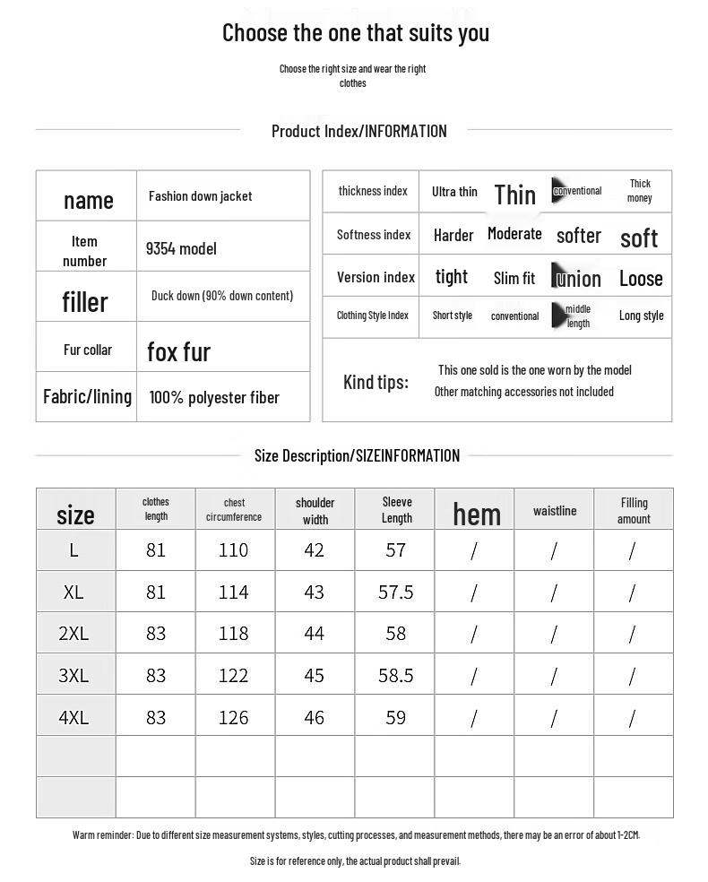 Yalu Damen Mittellange Daunenjacke mit Fuchspelzkragen