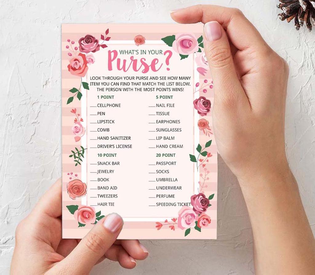 Inkdotpot Bachelorette Party Games Set Bundle Of 4(50 Sheets Each) w Miss to Mrs Gold Banner Floral Fun Bridal Shower Games