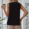 Women's Color Lace Hollow Sleeveless Cotton And Linen Casual Tank Top