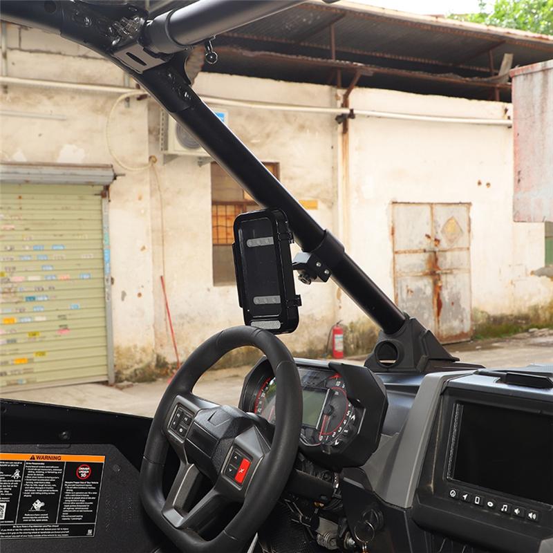 UTV ATV Phone Mount Waterproof Holder For Polaris RZR Ranger General Pioneer Talon Can Am Commander Maverick X3-X67A