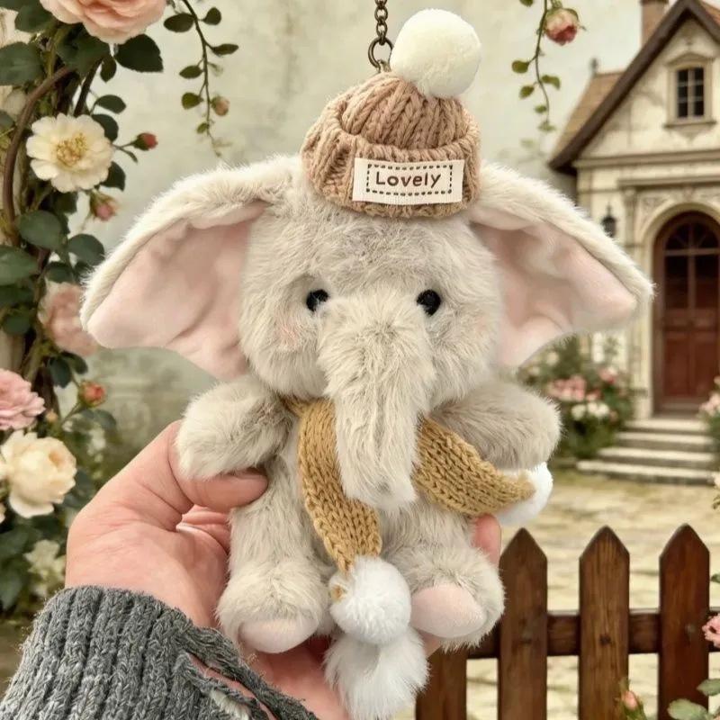 Niedlicher grauer Elefant Plüsch Schlüsselanhänger Weiches Stofftier Tasche Anhänger Autoschlüssel Anhänger Rucksack Dekoration Geschenk