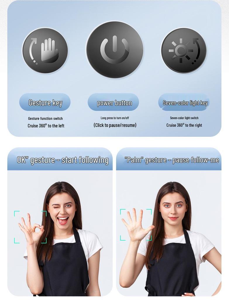 Smart P03 AI Gimbal Stabilizer: 360° Face Tracking, Anti-Shake for Live Streaming & Photography