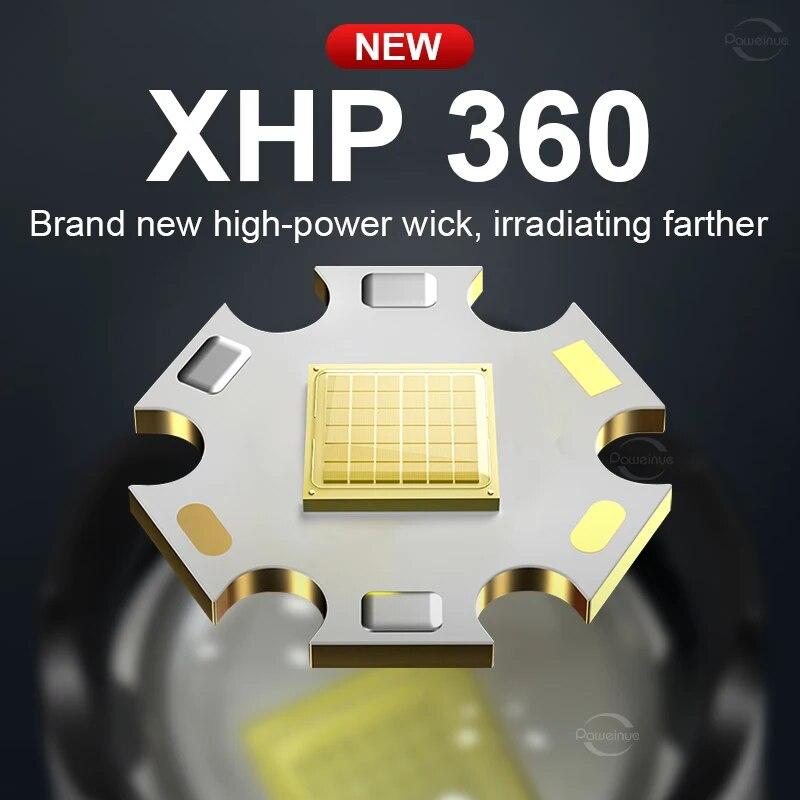 NEW 36 Cores XHP50 8000LM Rechargeable LED Flashlights Super Bright Flashlight Torch Powerful Lantern Camping Torch 26650