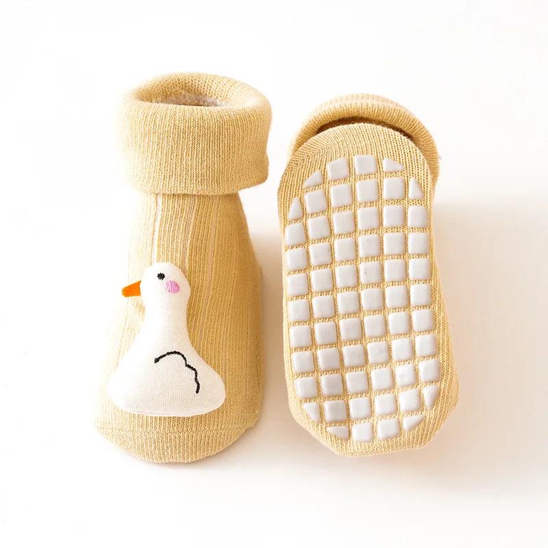 Cute Cartoon Animal Baby Socks for Boy Girl Spring Cotton Bear Duck Anti Slip Sole Newborn Toddler Autumn Socks Accesorio Bebe