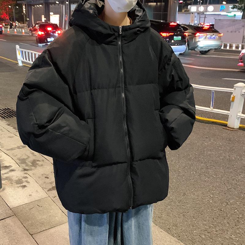Men's Winter Casual Puffer Jacket - Windproof, Thick, Trendy Cotton Outerwear for Teens