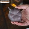 80ml Yixing Purple Clay Teapots Handmade Gold Tracing Pumpkin Pot Raw Ore Cyan Section Mud Kettle With Infuser Zisha Teaset Gift