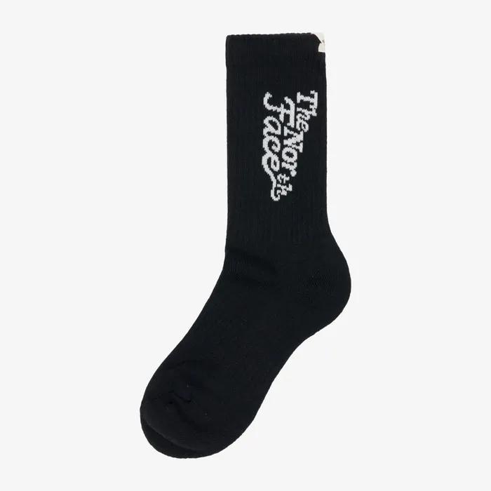 NY4MS01M White Label Lettering Socks BLACK