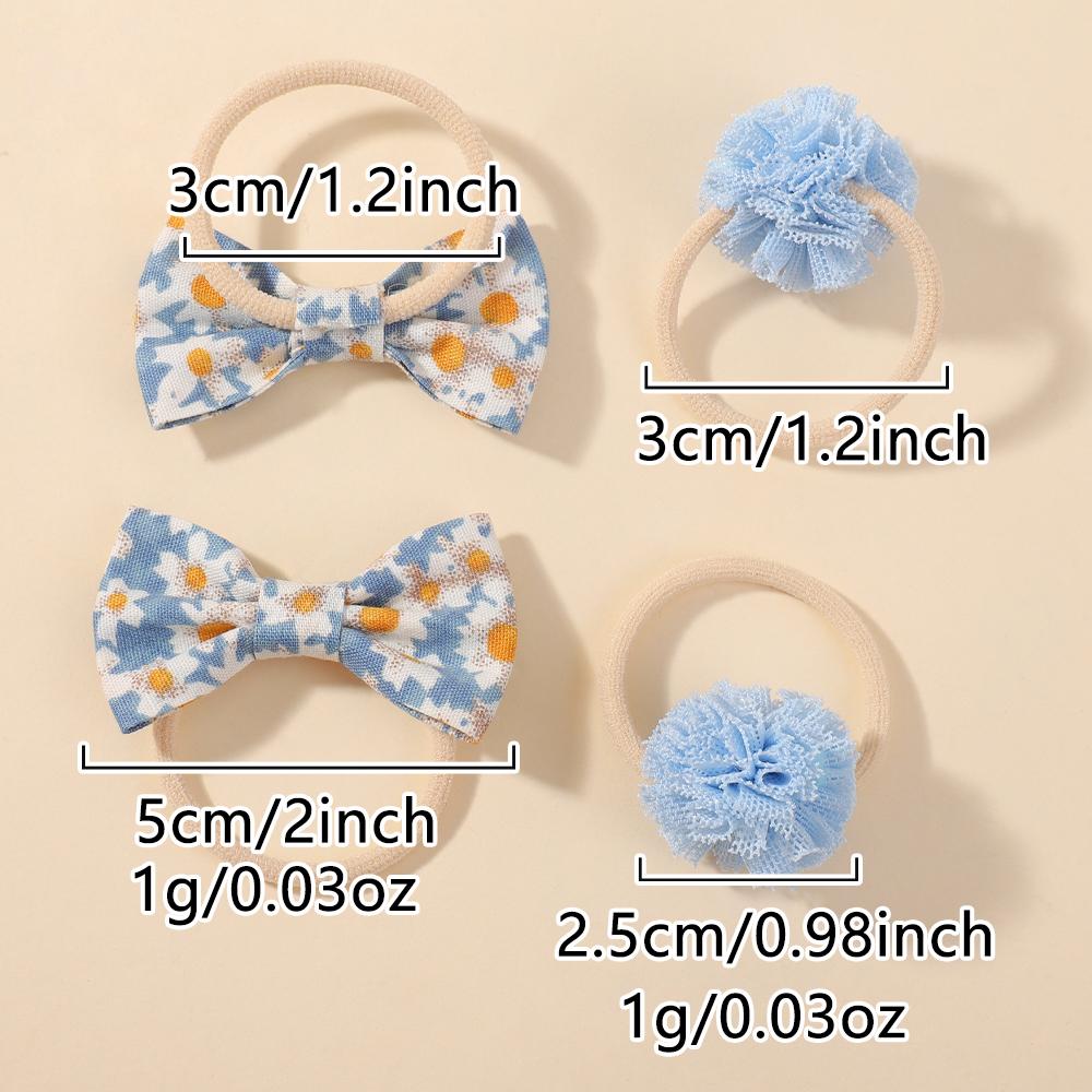 10Pcs/Lot Sweet Hair Band for Baby Girls Hair Ties Bows Elastic Rubber Band Flower Small Ball Scrunchies Kids Hair Accessories