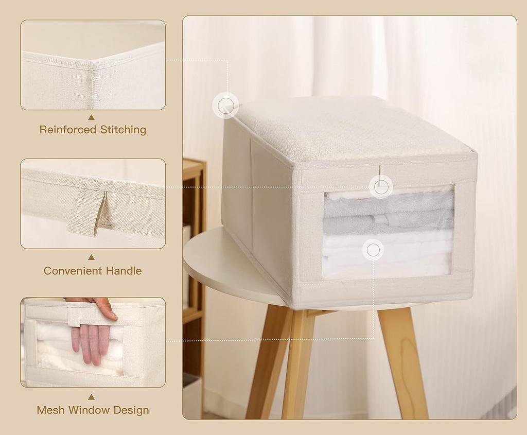 Hosen Kleidung Kleiderschrank Kleidung Aufbewahrungsboxen Schubladentyp Ausführung Zuhause Sichtfenster Stoff-Aufbewahrungsbox Leinen-Aufbewahrungsbox