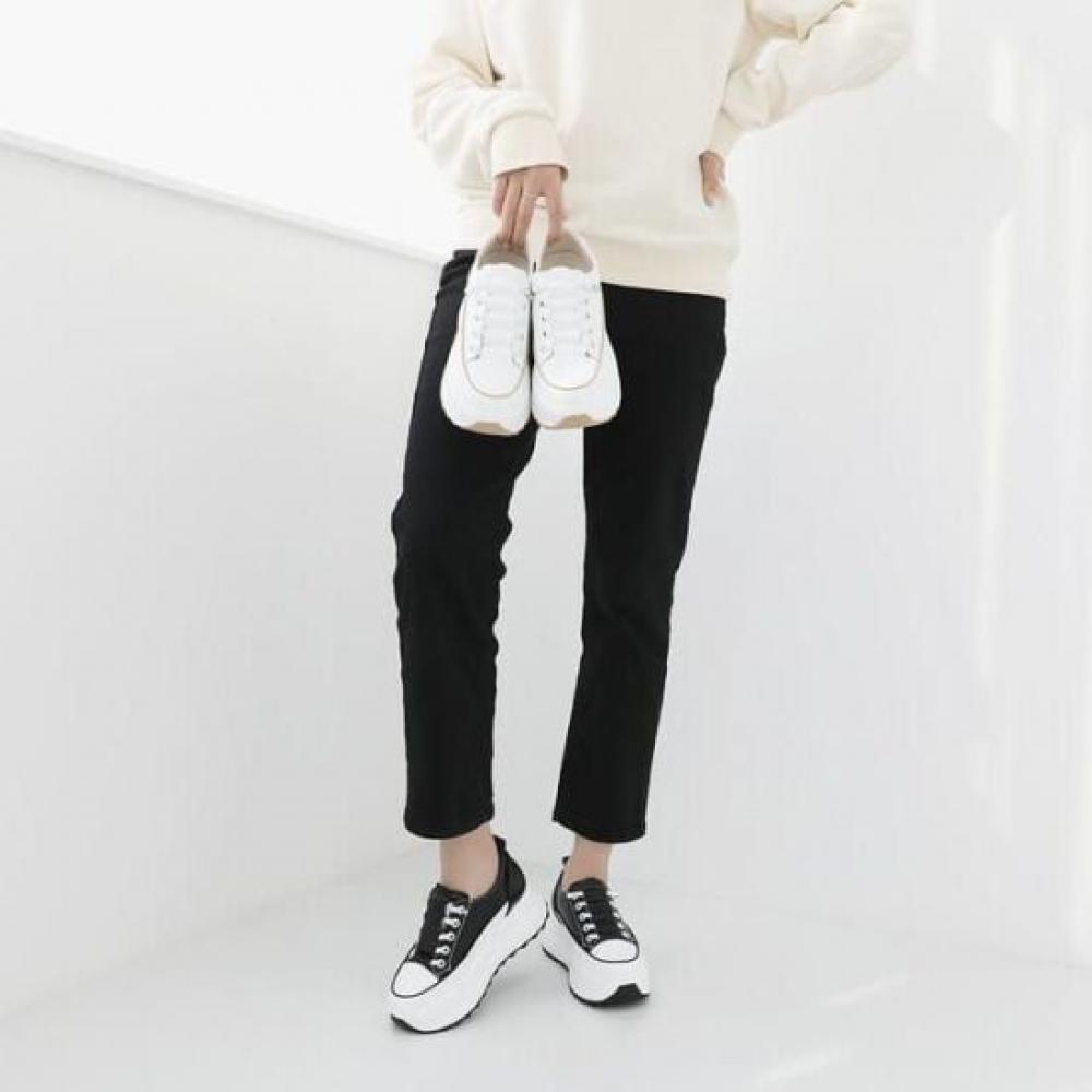 Jisyu Women Endo Leather Platform Sneakers 5.5cm