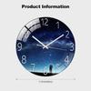 Digital Wall Clock with Low Noise, 30cm/12inch Starry Wall Clock Quartz Clock Quiet Silent Simple Clock for Home Decor Children Room