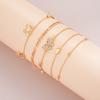 5 Pcs Gold Color Vintage Butterfly Anklet Set For Women Boho Multilayers Love Zircon Anklet Bracelet On Leg Foot Beach Jewelry