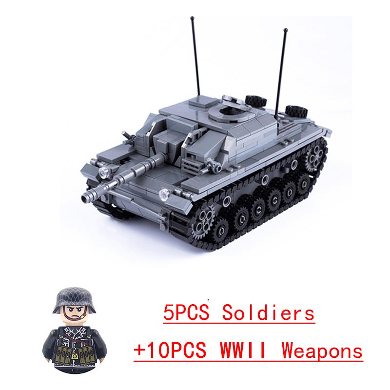 Non-Toxic Wwii Military North African Campaign Wheeled Armored Vehicle Tank Cannon Soldier Figures Building Blocks Weapon Truck Army Toy