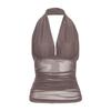 European and American style spring new women's clothing solid color slim fit street fashion neck sexy halter vest women