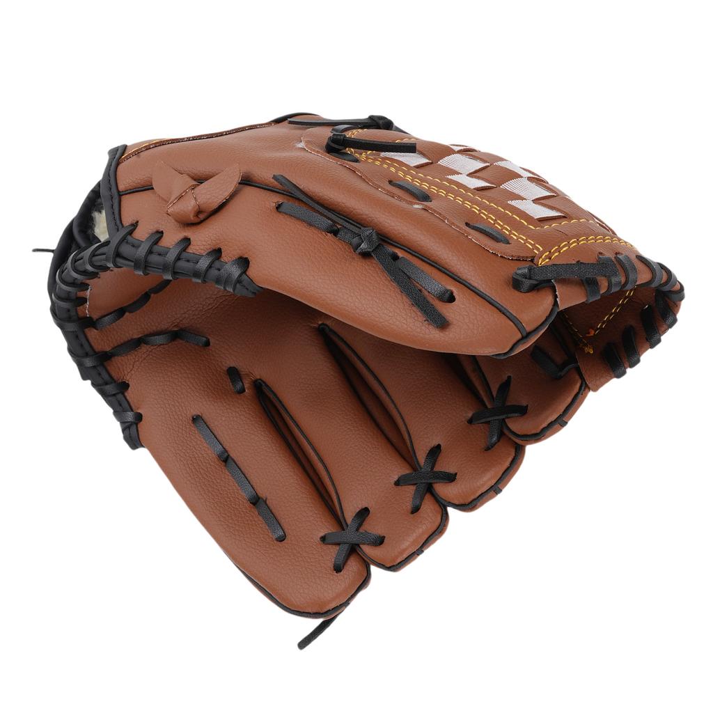 Sport Baseballhandschuh für Erwachsene Jugendliche Leder Atmungsaktiv Baseball Softballhandschuh für Training Braun 24.1cm 9.5in