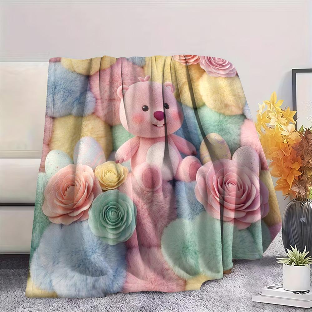 1Pc Loopy Print Flannel Blanket, High Quality Comfortable for All Seasons, Home Decor, Warmth and Comfort, Perfect for Christmas Gifts