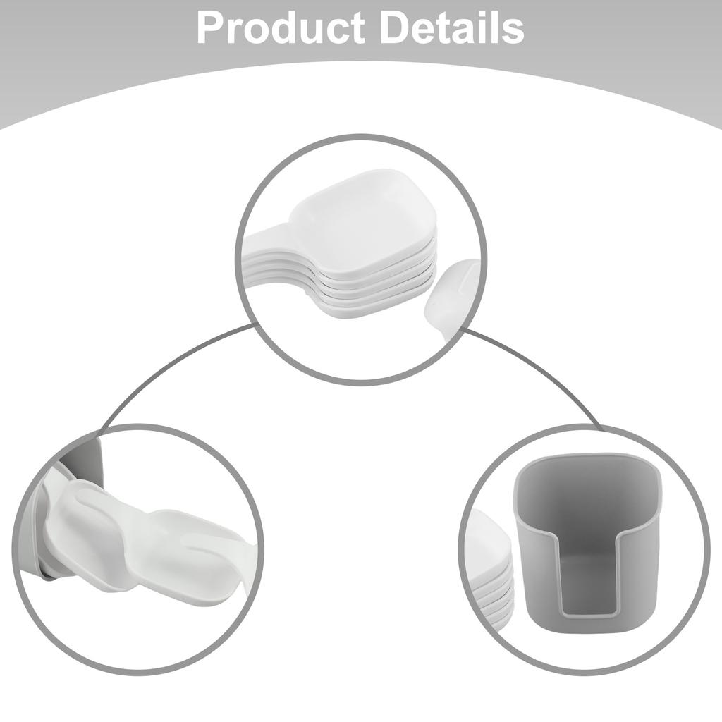 Dipping Bowl Set Plastic Dipping Bowls Bright White Color Easy To Clean Elegant Contours Extended Edges Versatile Use