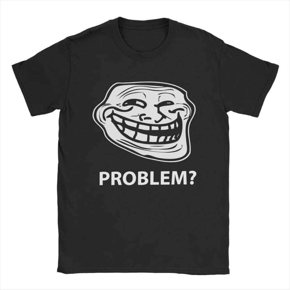 Trollface Meme Rage Comic Funny Troll Joke Internet Cotton TShirt Unisexs Women Cotton Tees Short Sleeve T Shirts Unique Clothing