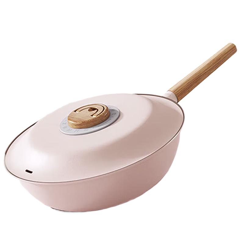Sanhe 30cm 0-Coating Non-Stick Stainless Steel Wok