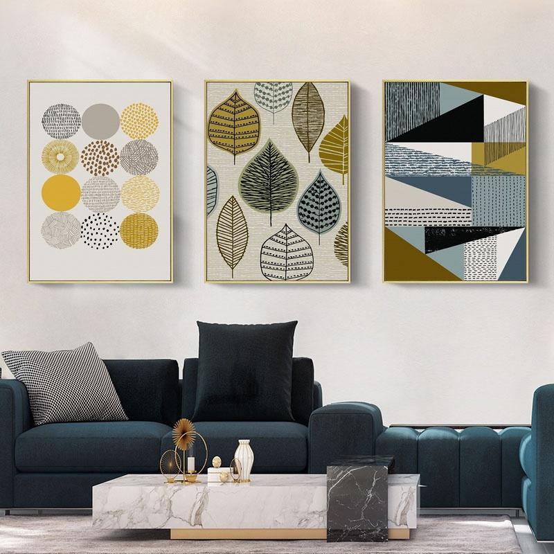 Minimalist Abstract Wall Art Geometric Canvas Paintings Nordic Posters and Prints Wall Pictures for Living Room Home Decoration(Unframed)