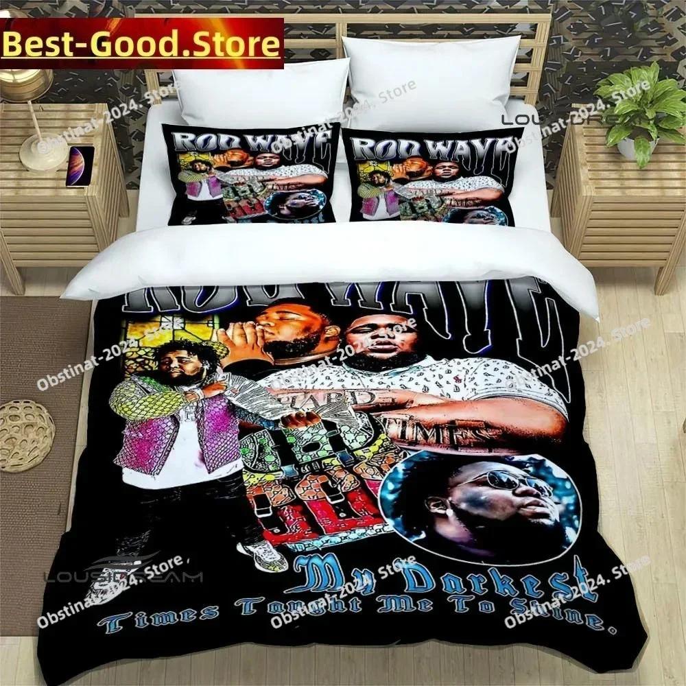 3D Print Fashion Rapper Rod Wave Bedding Set Boys Girls Twin Queen King Size Duvet Cover Pillowcase Bed Boys Adult Bedroom