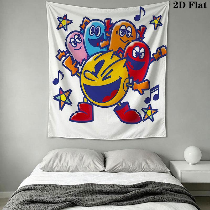 Pac-Man G Wall Hanging Printed Fabric Blanket Decorative Tapestries for Bedroom Living Room Home Decor