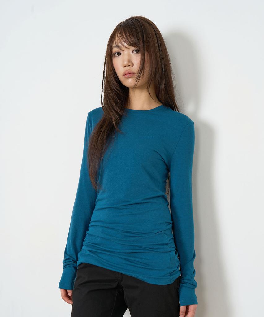 TOFFEE WOMEN W Basic Drape Long Sleeve (Teal Blue)