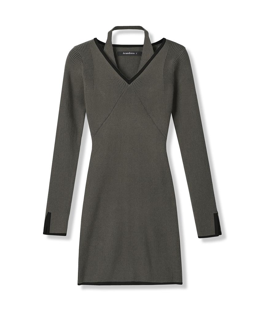 Urban Dress Eila Ribbed Dress Charcoal