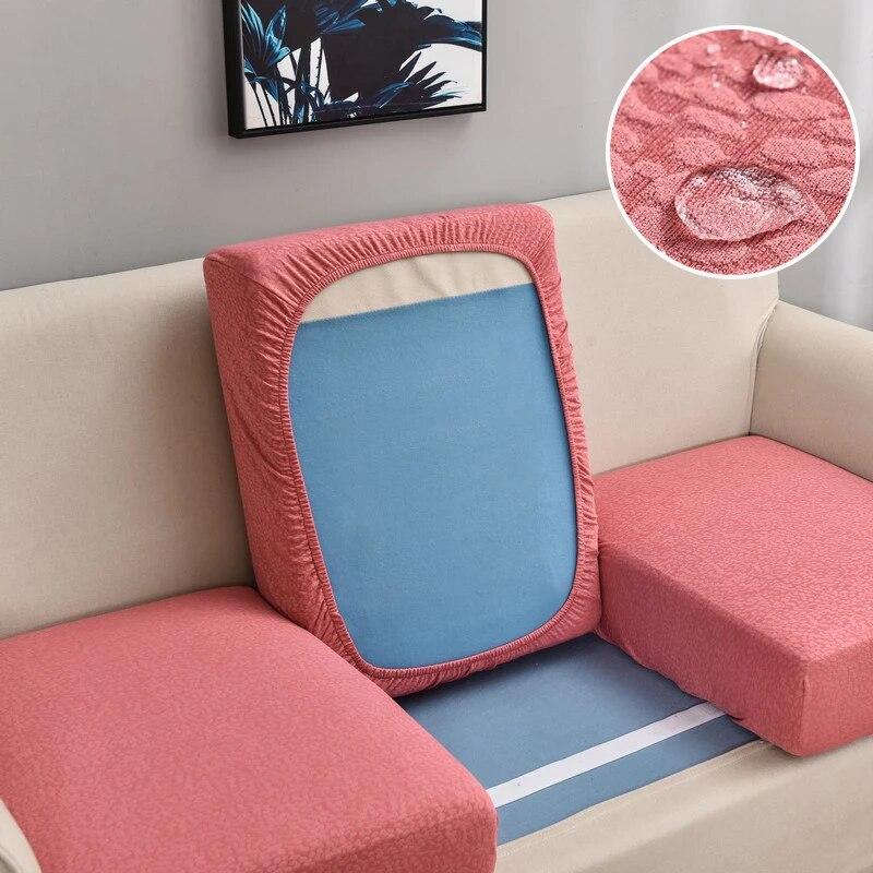 Jacquard Sofa Seat Cushion Cover Elastic Waterproof Sofa Cover for Living Room Furniture Protector for Pets Kids Removable
