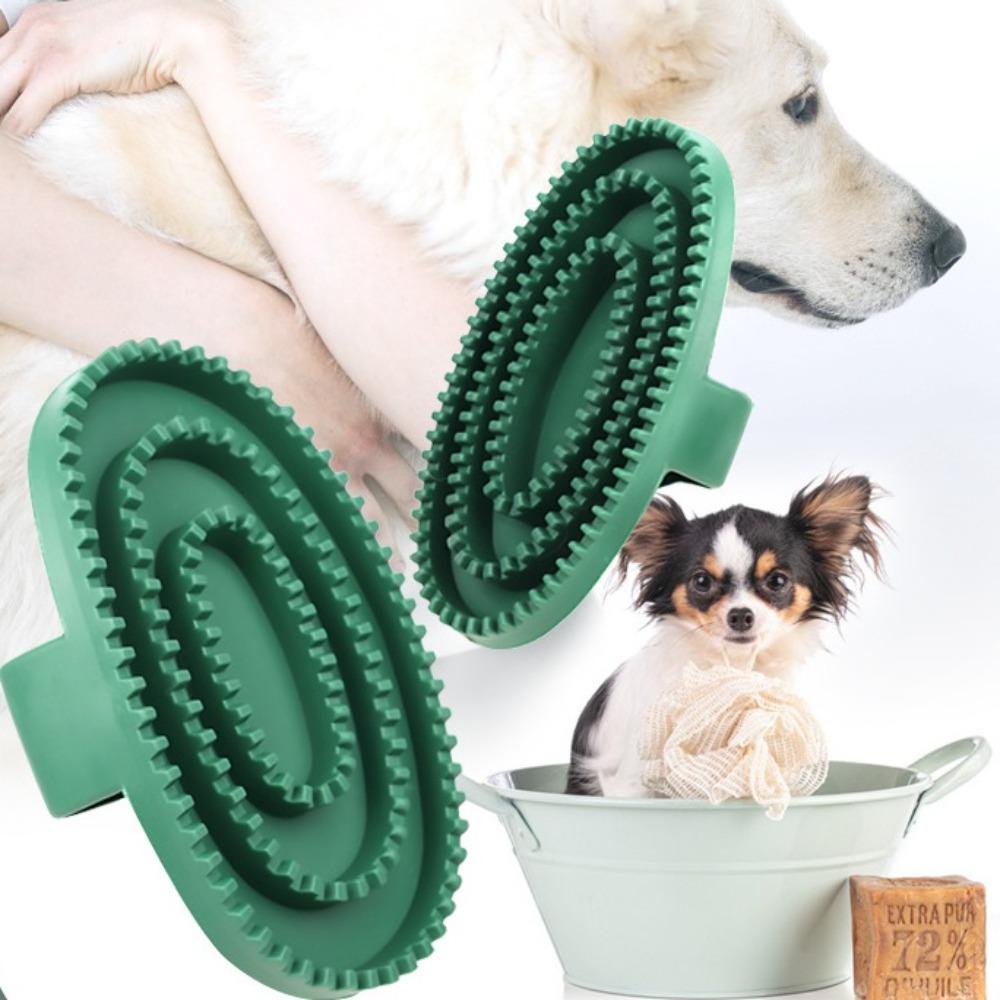 2-in-1 TPR Pet Bathing & Grooming Brush: Massage Brush and Hair Remover for Pets - Gentle Exfoliating and Cleaning During Wash
