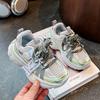 Children's double net breathable dad shoes silver fashion sneakers 2025 spring and autumn new boys and girls Korean version casual shoes