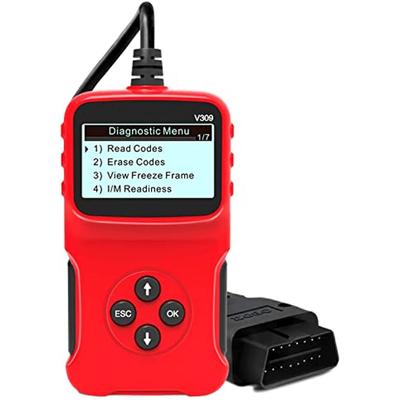 Skener diagnostického nástroje Obd2 Univerzální diagnostický nástroj pro auto Adaptér čtečky chybových kódů V309 pro všechny protokoly Obdii Kontrola připravenosti I/M kontrolky motoru