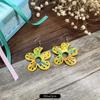 Natural handmade coconut shell earrings Bohemian women's retro cute versatile earrings temperament earrings