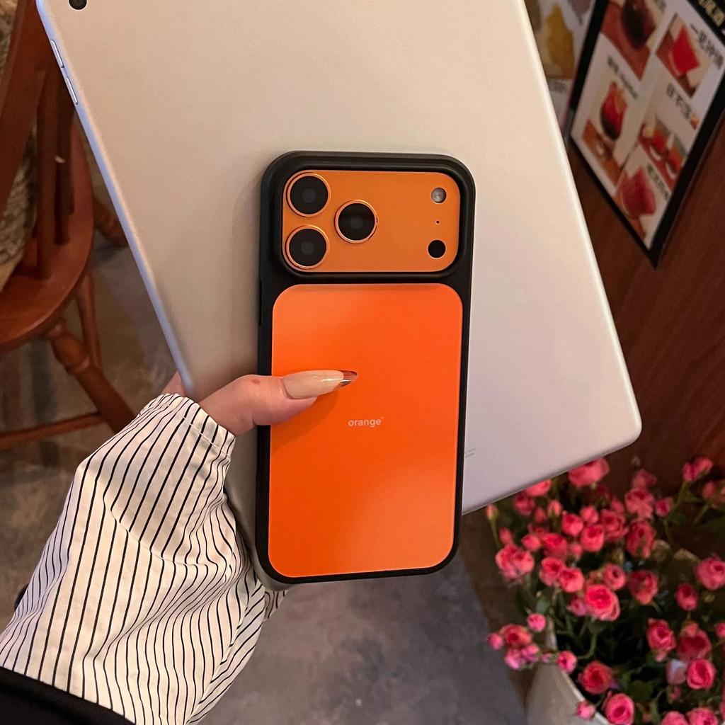 Personalized orange is suitable for Apple 17Promax mobile phone case IP16/15/14 matte PC13 large hole anti-drop hard case
