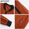 BITCED Frühlings-/Herbst Leichte Fliegerjacke Damen Lässiger Langarmmantel Locker sitzend Stehkragen Baseballjacke