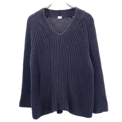 Ron Herman Langarm V-Ausschnitt Grobstrick XS Marine System Pullover Damen Gebraucht