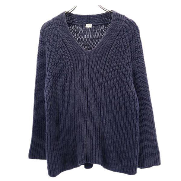 Ron Herman Long Sleeve V Neck Low Gauge Knit XS Navy System Sweater Women Used